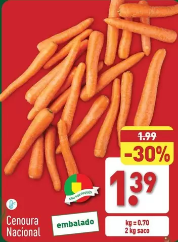 Oferta de Nacional - Cenoura por 1,39€ em Aldi