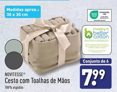 Oferta de Cesto com toalhas de maos por 7,99€ em Aldi