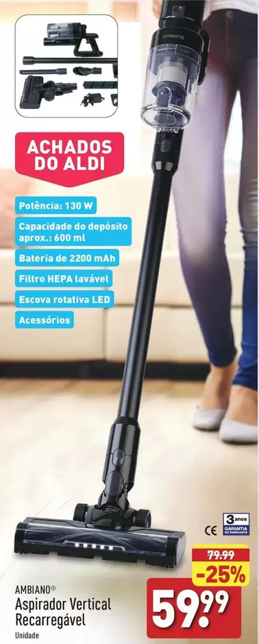 Oferta de Aldi - Aspirador Vertical Reargerel por 59,99€ em Aldi