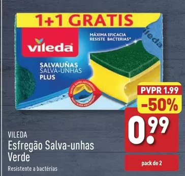 Oferta de Vileda - Esfregão Salva-Unhas Verde por 1,99€ em Aldi