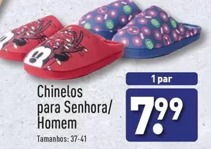 Oferta de Chinelos Para Senhora/Homem por 7,99€ em Aldi