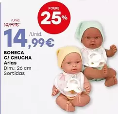 Oferta de Arias - Boneca C/Chucha por 14,99€ em Intermarché