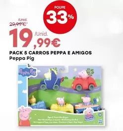 Oferta de Peppa pig - Pack 5 Carros Peppa E Amigos por 19,99€ em Intermarché