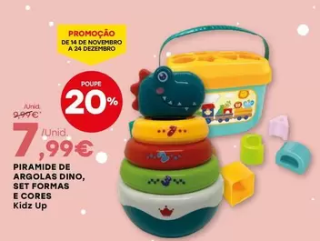 Oferta de Kidz Up - Piramide De Argolas Dino, Set Formas E Cores por 7,99€ em Intermarché