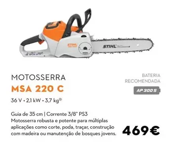 Oferta de Stihl - Motossierra Msa 220 C por 469€ em Stihl