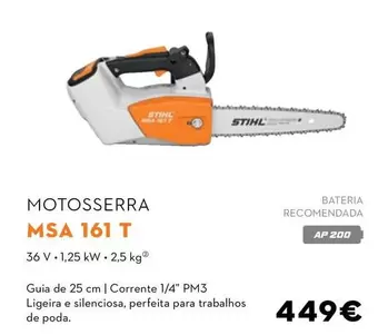 Oferta de Stihl - Motossierra Msa 161t por 449€ em Stihl