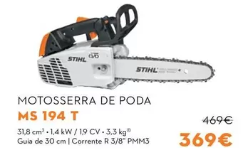 Oferta de Stihl - Motosserra De Poda por 369€ em Stihl