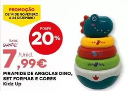 Oferta de Kidz Up - Piramide De Argolas Dino, Set Formas E Cores  por 7,99€ em Intermarché