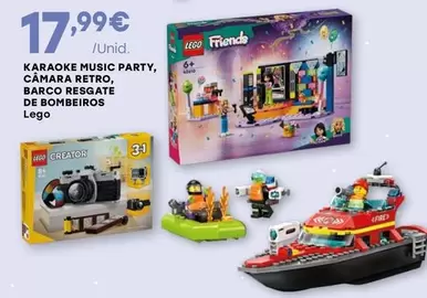 Oferta de LEGO - Karaoke Music Party, Câmara Retro, Barco Resgate De Bombeiros por 17,99€ em Intermarché