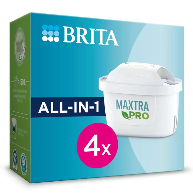 Oferta de BRITA Cartucho de filtro de água MAXTRA PRO All-in-1 pack 4 por 23,21€ em Brita