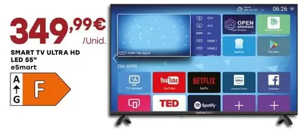 Oferta de Esmart - Smart Tv Ultra HD Led 55" por 349,99€ em Intermarché