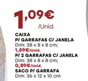 Oferta de Caixa P/Garrafas C/Janela/P/2 Garradas C/Janela/Saco P/Garrafa por 1,09€ em Intermarché