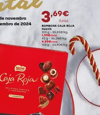 Oferta de Bombons Caja Roja por 3,69€ em Intermarché