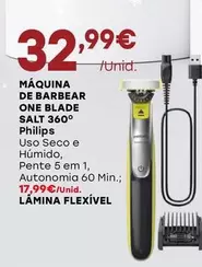 Oferta de Philips - Máquina De Barbear One Blade Salt 360°  por 32,99€ em Intermarché