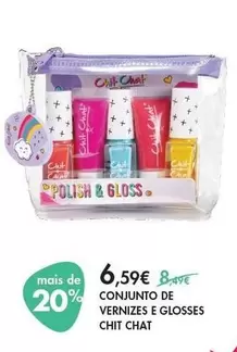 Oferta de Conjunto De Vernizes E Glosses Chit Chat por 6,59€ em Pingo Doce