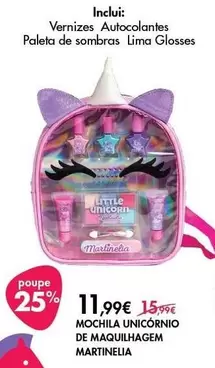 Oferta de Lima - Mochila Unicornio De Maquilhagem por 11,99€ em Pingo Doce