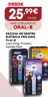 Oferta de Oral B - Escova De Dentes Eléctrica Pro Kids por 25,99€ em Intermarché