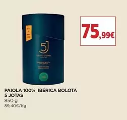 Oferta de 5 Jotas - Paleta 100% Ibérica Bolota por 75,99€ em El Corte Inglés