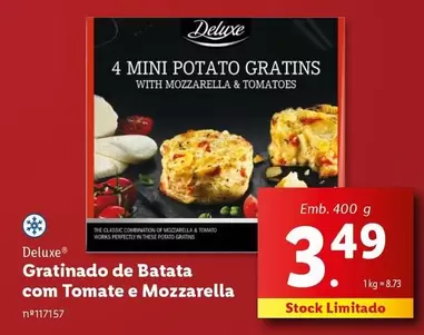 Oferta de Deluxe - Gratinado De Batata Com Tomate E Mozzarella por 3,49€ em Lidl