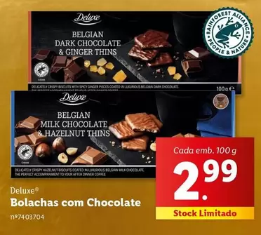 Oferta de Deluxe - Bolachas Com Chocolate por 2,99€ em Lidl