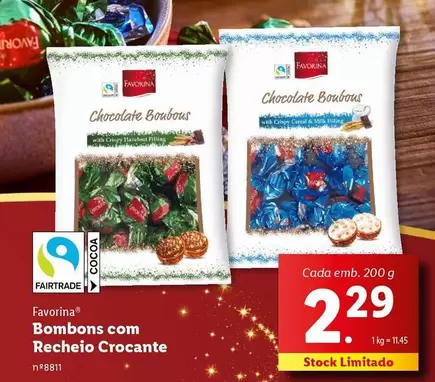 Oferta de Favorina - Bombons Com Recheio Crocante por 2,29€ em Lidl