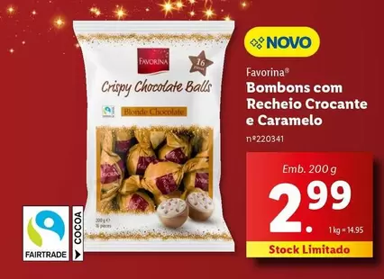 Oferta de Favorina - Bombons Com Recheio Crocante E Caramelo por 2,99€ em Lidl