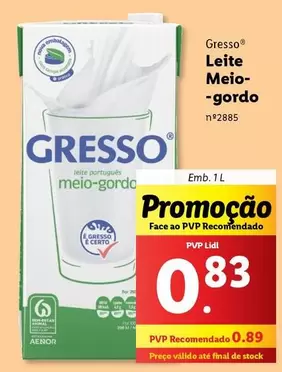 Oferta de Gresso - Leite -Gorro por 0,83€ em Lidl