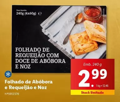 Oferta de .Com - Folhado De Abóbora E Requeijão E Noz por 2,99€ em Lidl