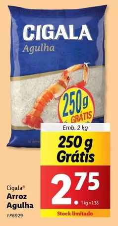 Oferta de Cigala - Arroz Agulha por 2,75€ em Lidl