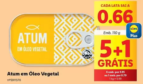 Oferta de A+ - Atum Em Oleo Vegetal por 0,66€ em Lidl