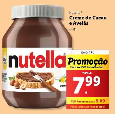 Oferta de Nutella - Creme De Cacau E Avelas por 7,99€ em Lidl