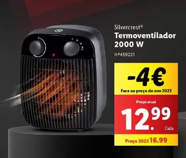 Oferta de Termoventilador 2000 W por 12,99€ em Lidl