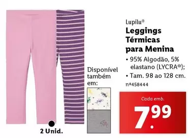 Oferta de Leggings Termicas Para Menina por 7,99€ em Lidl