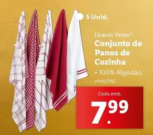 Oferta de Conjunto de Panos de Cozinha por 7,99€ em Lidl