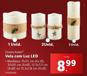 Oferta de Vela Com Luz Led por 8,99€ em Lidl