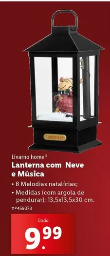 Oferta de .Com - Lanterna com Neve e Musica por 9,99€ em Lidl