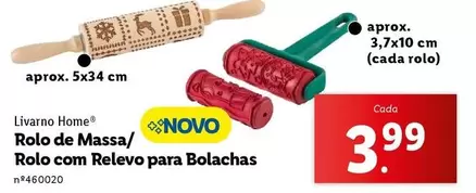 Oferta de Rolo De Massa/rolo Com Relevo Para Bolachas por 3,99€ em Lidl