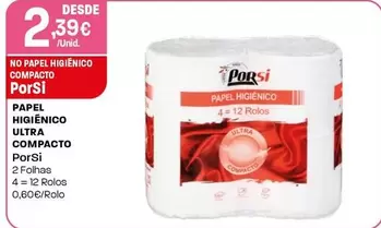 Oferta de Porsi - Papel Higiénico Ultra Compacto por 2,39€ em Intermarché