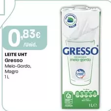 Oferta de Gresso - Leite UHT  por 0,83€ em Intermarché