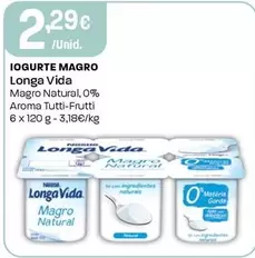 Oferta de Longa Vida - Iogurte Magro por 2,29€ em Intermarché