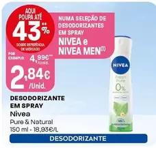 Oferta de Nivea - Desodorizante Em Spray por 2,84€ em Intermarché