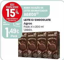 Oferta de Agros - Leite C/ Chocolate por 1,49€ em Intermarché