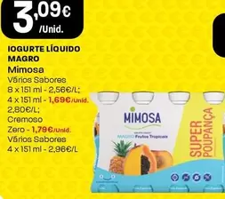 Oferta de Mimosa - Iogurte Líquido Magro por 3,09€ em Intermarché