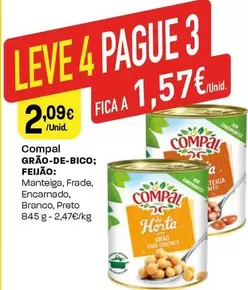 Oferta de Compal - Grao De Bico Feijao por 2,09€ em Intermarché