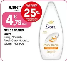 Oferta de Dove - Gel De Banho por 6,39€ em Intermarché