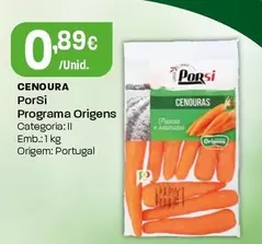 Oferta de Porsi - Cenoura por 0,89€ em Intermarché