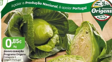 Oferta de Programa Origens - Couve Coração por 0,85€ em Intermarché