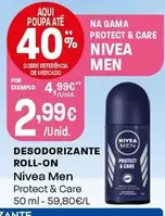 Oferta de Nivea  Men - Desodorizante Roll-On por 2,99€ em Intermarché