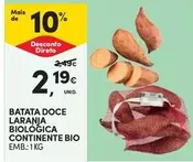 Oferta de Continente Bio - Batata Doce Laranja Biologica por 2,19€ em Continente