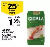 Oferta de Cigala - Arroz Carolino por 1,39€ em Continente